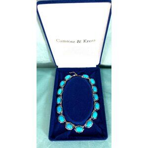 JBK Camrose + Cross Howlite Turquoise Necklace w Coa